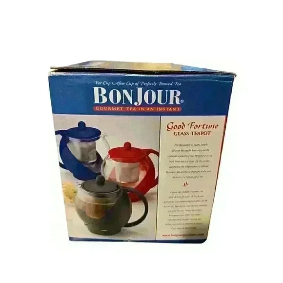 NEW BonJour Good Fortune Brewing Black Teapot 3 Cup 24oz Perfectly Brewed Tea - Picture 8 of 10